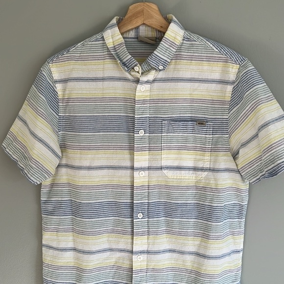Vans Men’s Cotton Button Down Striped Shirt - Size Small - Picture 3 of 10